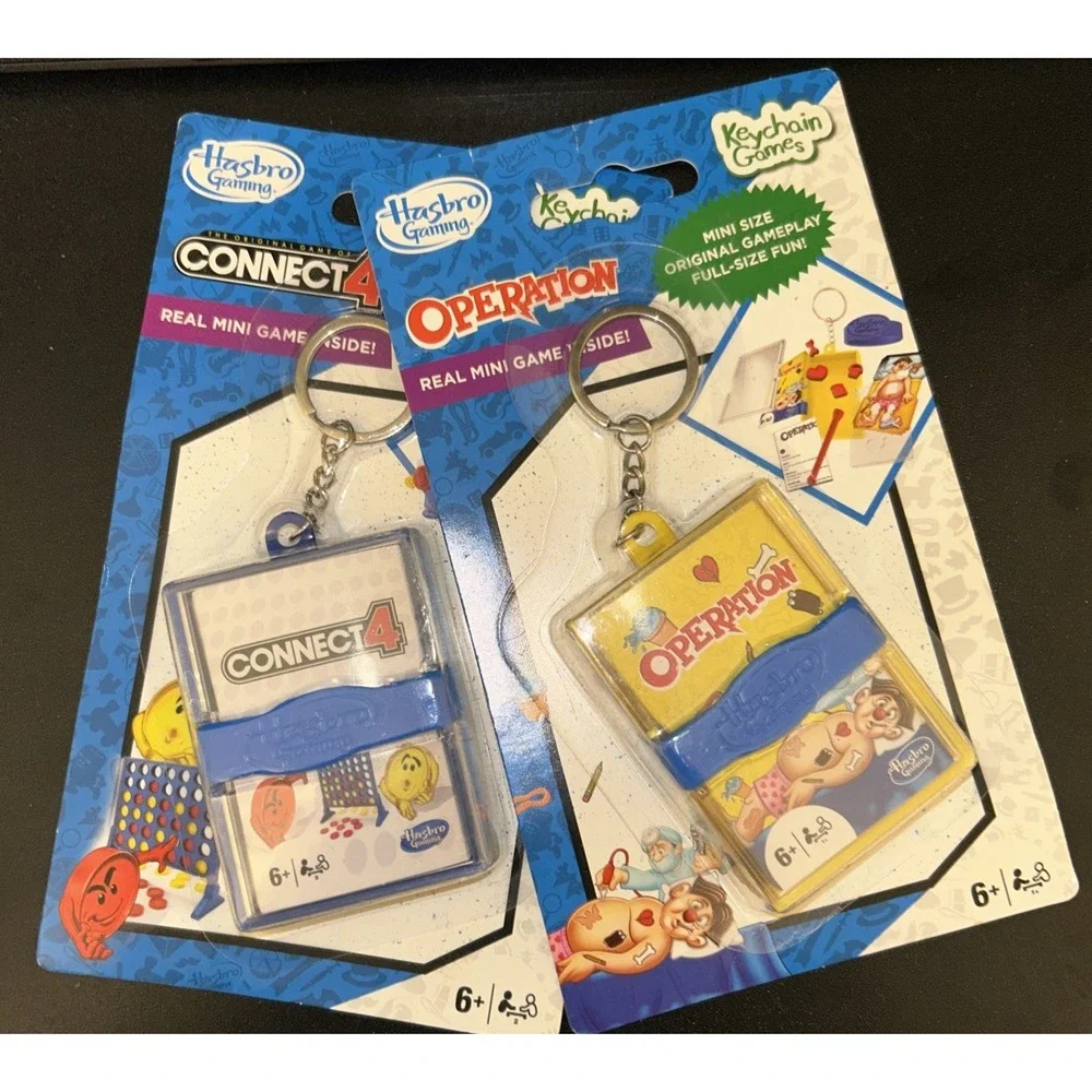 Operation Connect 4 Keychain Games Set 2 Mini Original Gameplay Kids Travel Gift